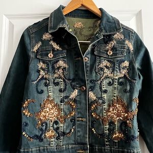 Beaded jean jacket.